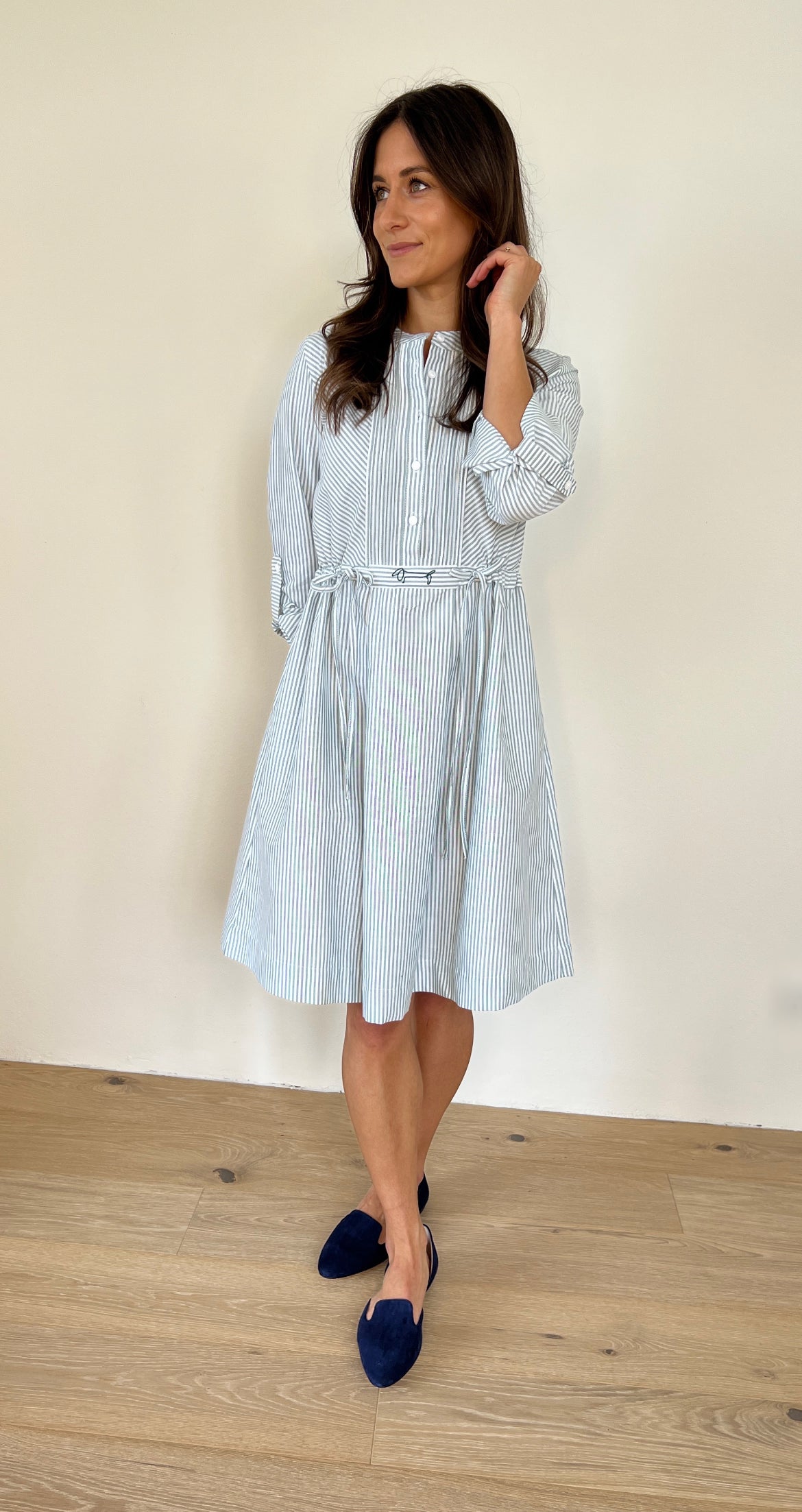 Schlupfkleid mit Pfoad-Stripe Forest