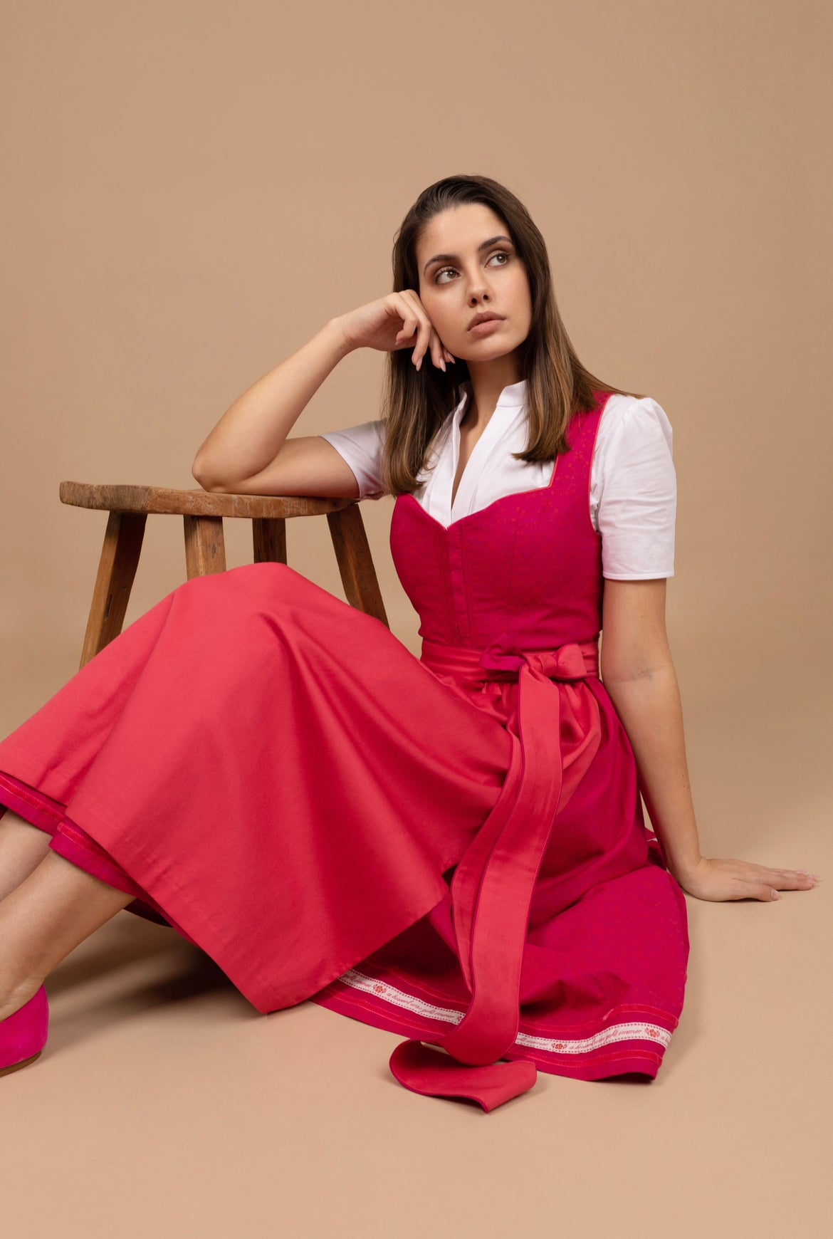Waschdirndl Luisa col. Shocking Pink