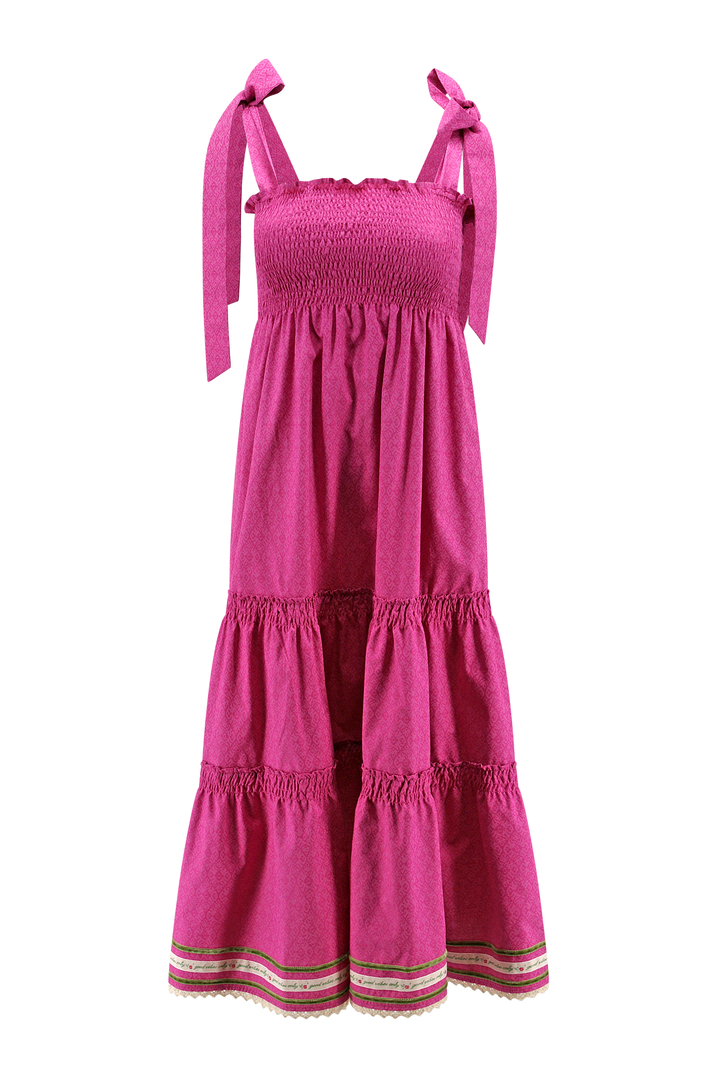 Smokkleid Midilänge col. Super Pink