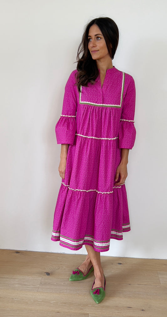 Trachtika Good Vibes Only in col. Super Pink-Midi length