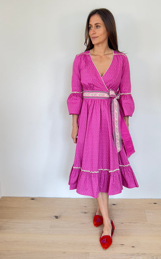 Wickelkleid in col. Super Pink