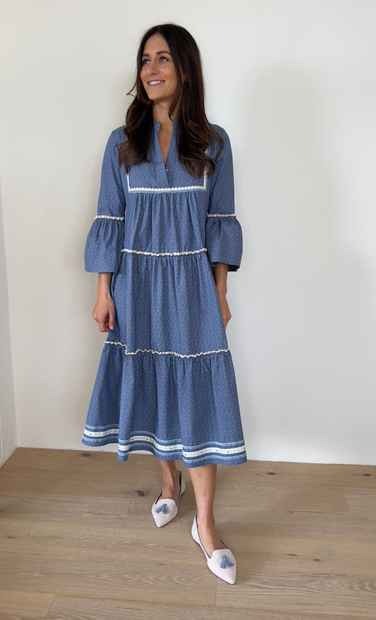 Trachtika Good Vibes Only in col.Forever Blue-Midi length